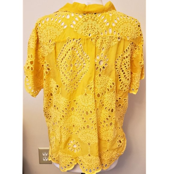 Johnny Was Embroidered Crochet Button-Up Blouse Sz-XL Peaceful Sunset - Picture 6 of 6